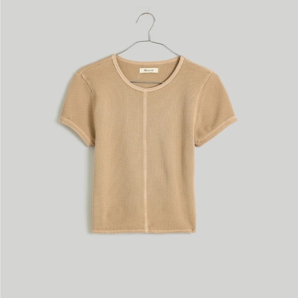 Madewell Waffle Knit Crewneck Short-Sleeve Crop Tee (Size XS NWT) - Picture 1 of 5